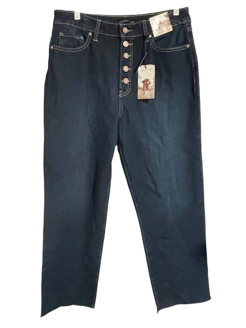 Sincerely Jules Mom Stovepipe Jeans Womens JR Size 9/29 Button Fly Frayed Hem